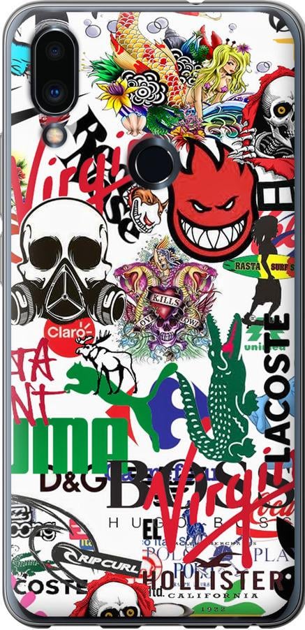 Чехол на Meizu Note 9 Many different logos (4022t-1689-42517)