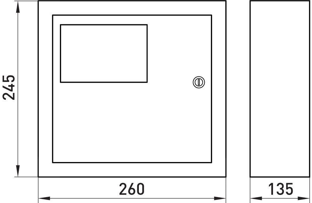 Корпус під 1-ф лічильник E.NEXT e.mbox.stand.n.f1.04.z 4 модулі навісний із замком металевий 245х260х135 мм (s0100003) - фото 2 Корпус під 1-ф лічильник E.NEXT e.mbox.stand.n.f1.04.z 4 модулі навісний із замком металевий 245х260х135 мм (s0100003) - фото 2