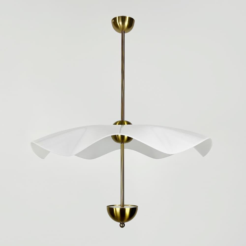 Світильник із білим хвилястим плафоном Ø 60 см Латунь (SGA3-600-1 AB)