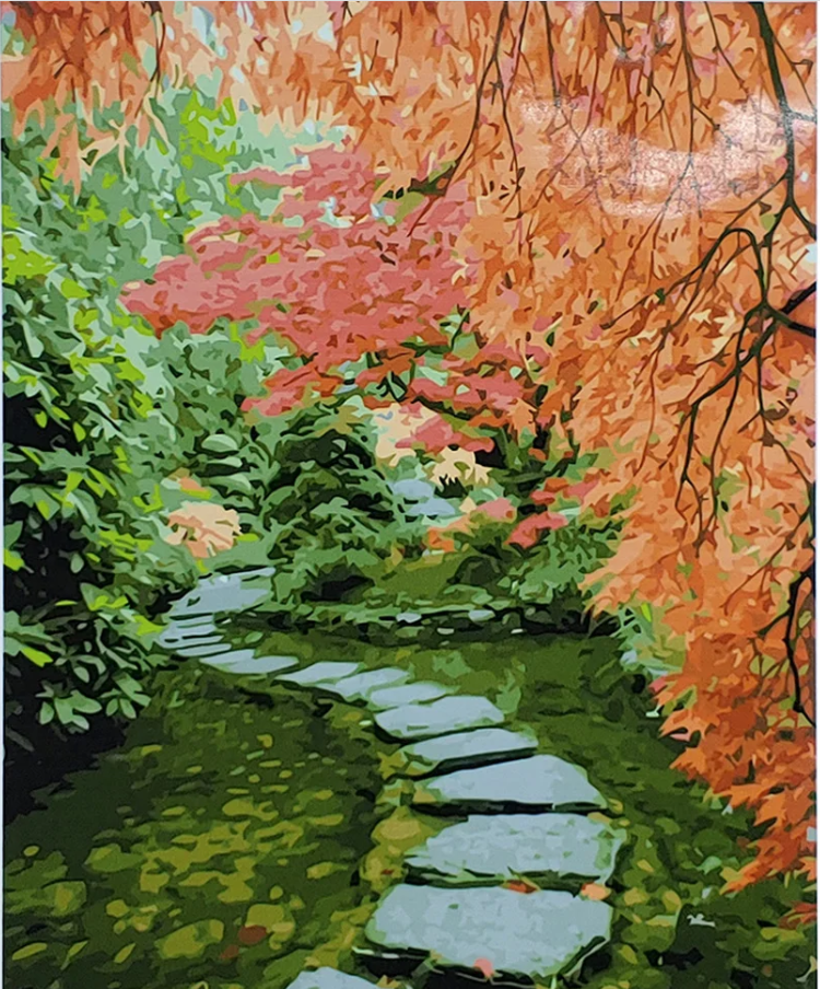 Картина по номерам Strateg Каменная дорожка осенью 40х50 см (GS096)