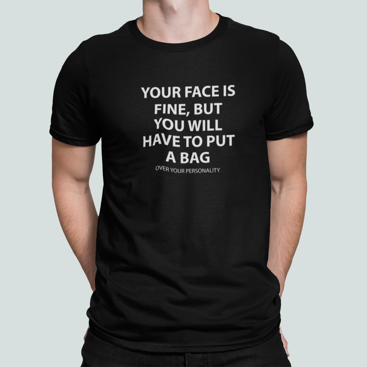 Футболка мужская Stedman с принтом "Your face is fine But" L Черный (ПН429-3)