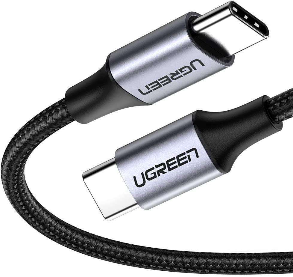 Кабель зарядный Ugreen USB 2,0 Type-C to Type-C PD QC 4,0 с нейлоновой оплеткой 1 м (US261)