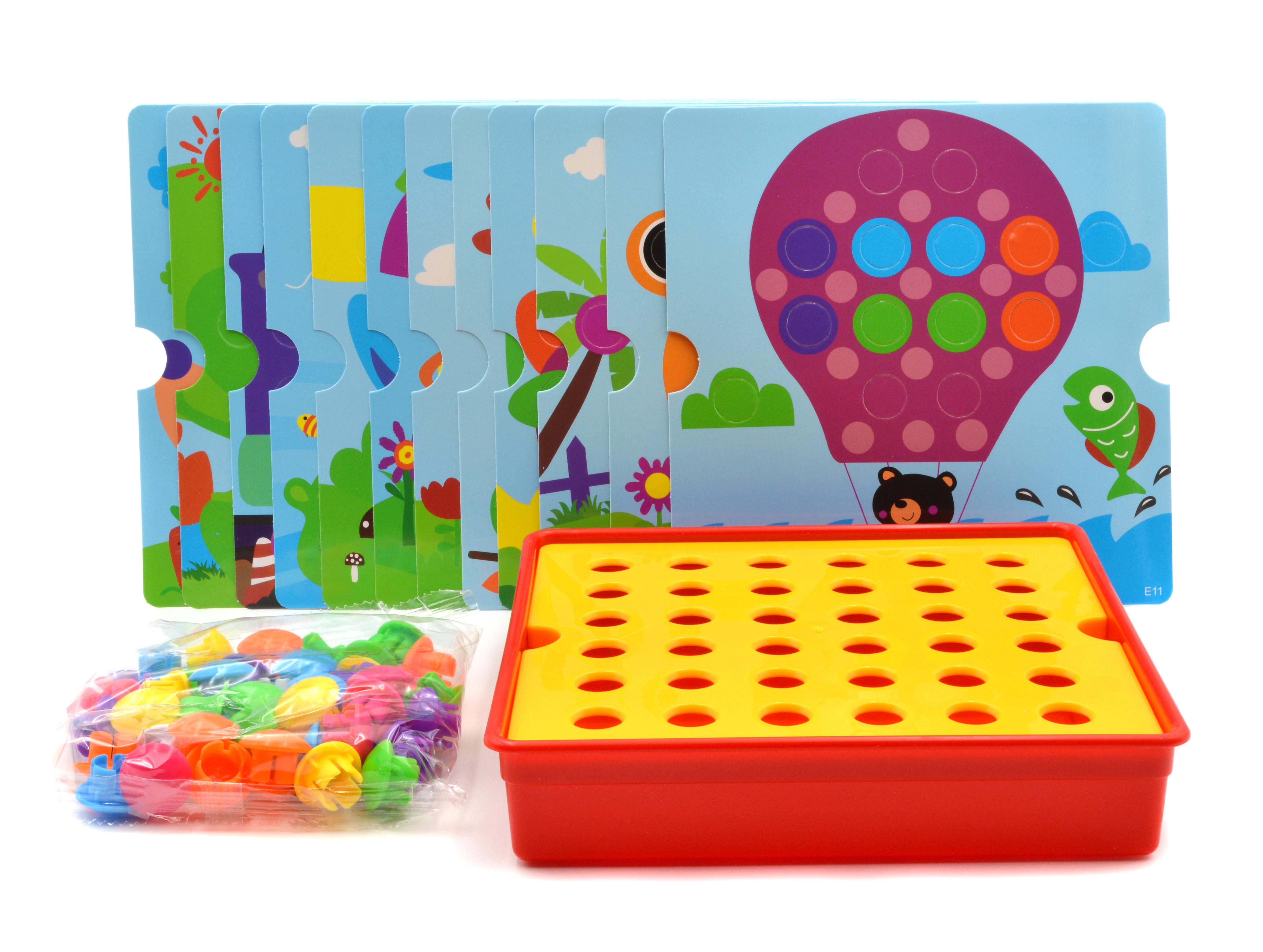 Мозаика для малышей 529 12 картинок 46 кнопок