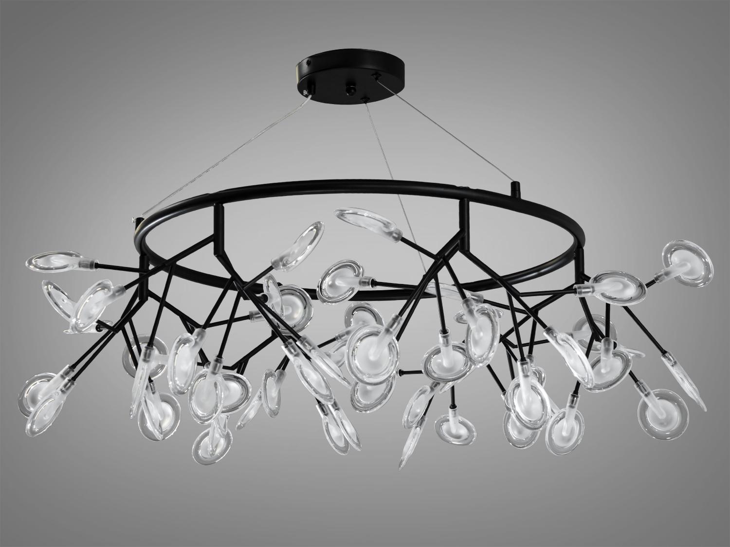 Люстра підвісна Світлячок 54 ламп Чорний (Y887-54C BK) - фото 1