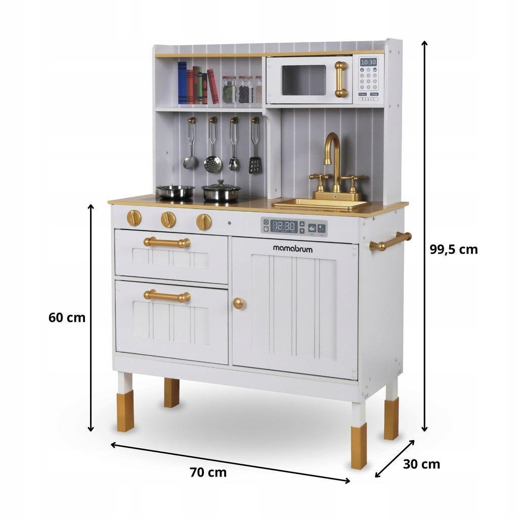 Кухня для детей Mamabrum деревянная 99x30x70 см Белый (MAM170) - фото 3