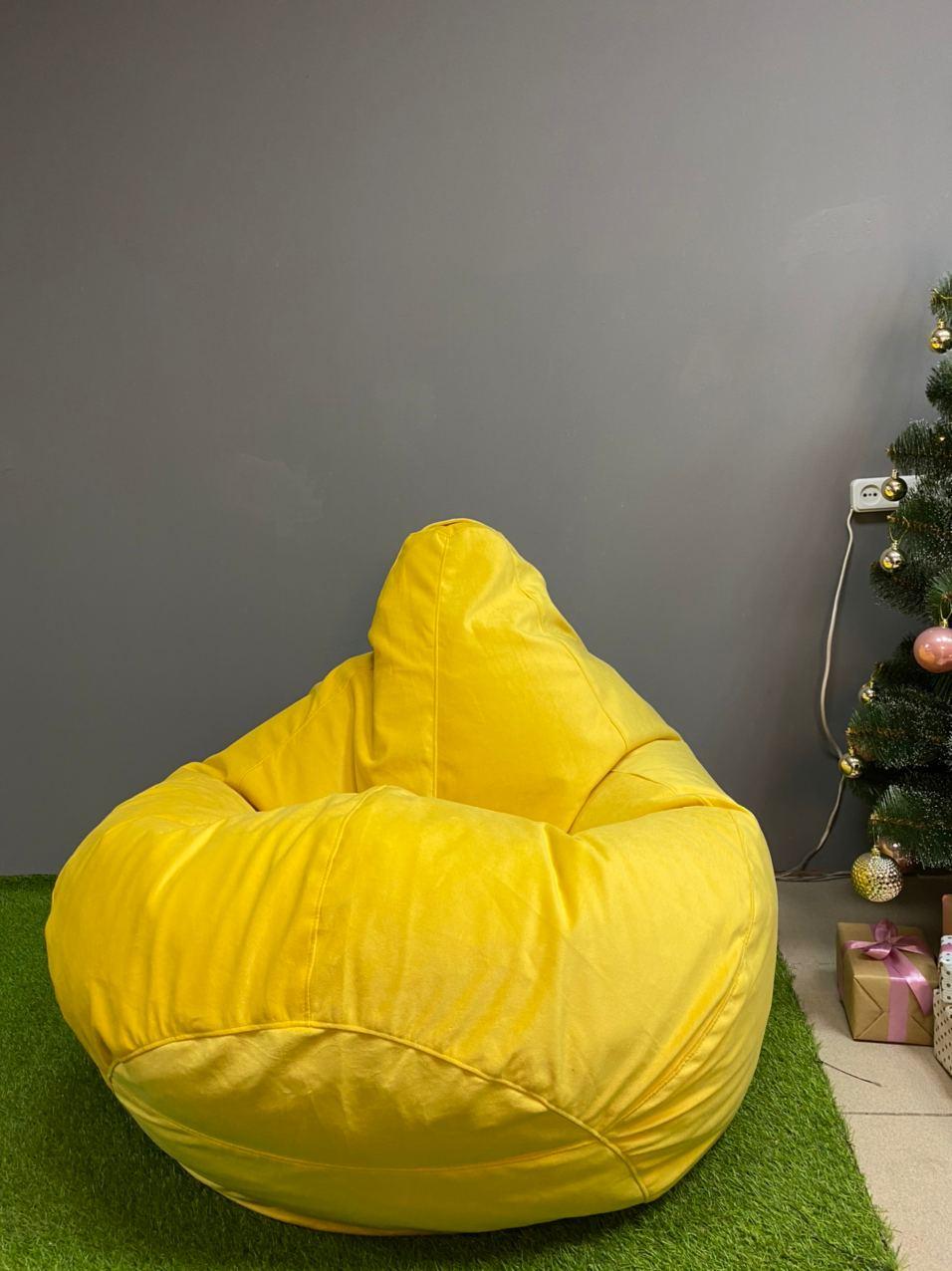 Бескаркасное кресло-мешок SkyPuff MEGA Груша Florida XXXL 160х120 см Yellow (1160003)