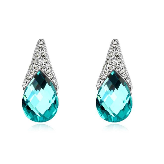 Серьги с кристаллами Сваровски Italina 13561 Бирюзовый