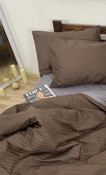 Комплект постільної білизни Lelit SS-3011 160х215 см Коричневий/Сірий (CN33278)