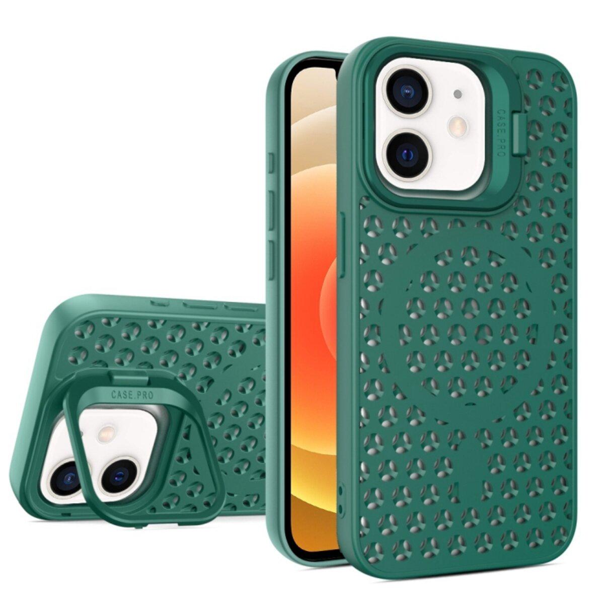 Противоударный чехол с подставкой Cosmic Grater Stand for Apple iPhone 12/12 Pro Dark Green