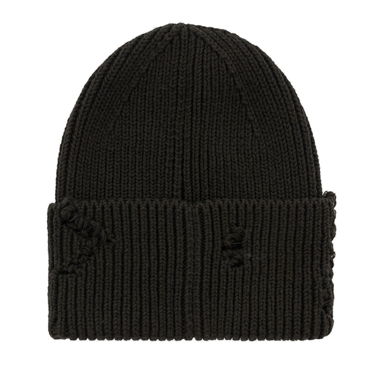 Шапка жіноча Malisa БРУНО без підкладки рвана з емблемою на відвороті one size Темний-хакі (254875) - фото 3