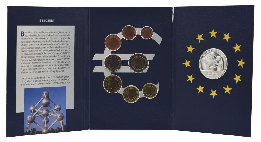 Набор коллекционных монет Бельгия евро 1999-2002 UNC 1/2/5/10/20/50 евроцентов/1/2 евро/медаль серебро 9 шт. (27646638) Набор коллекционных монет Бельгия евро 1999-2002 UNC 1/2/5/10/20/50 евроцентов/1/2 евро/медаль серебро 9 шт. (27646638)