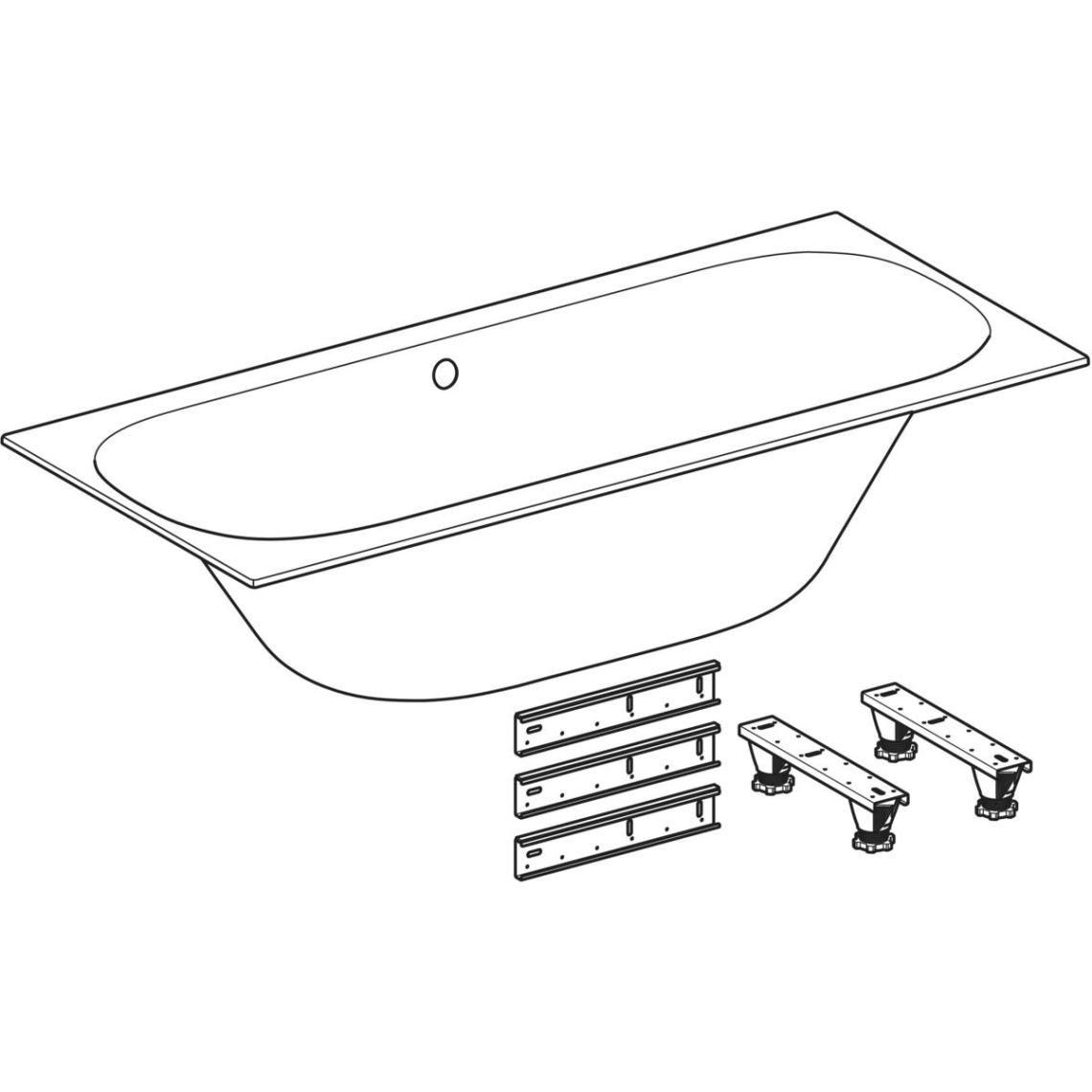 Ванна акрилова Geberit Soana Slim rim Duo з ніжками 170х75 см Білий (554.003.01.1) - фото 3