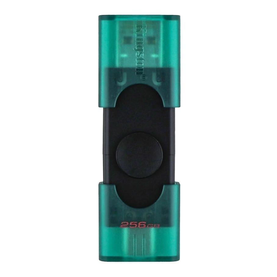 Флэш-память USB Kingston DT DuoG2 3.2 USB-A/USB-C 256 Гб Черный/Зеленый (3008452560)