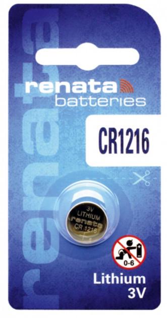 Батарейка Renata CR1216 Lithium 3V 1 шт. (1988672383) - фото 1