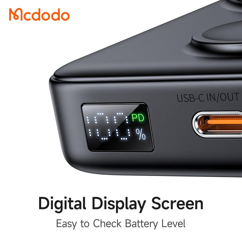 Повербанк бездротовий магнітний Mcdodo 2 в 1 MagSafe MC-1461 10000 mAh 20W Black - фото 9