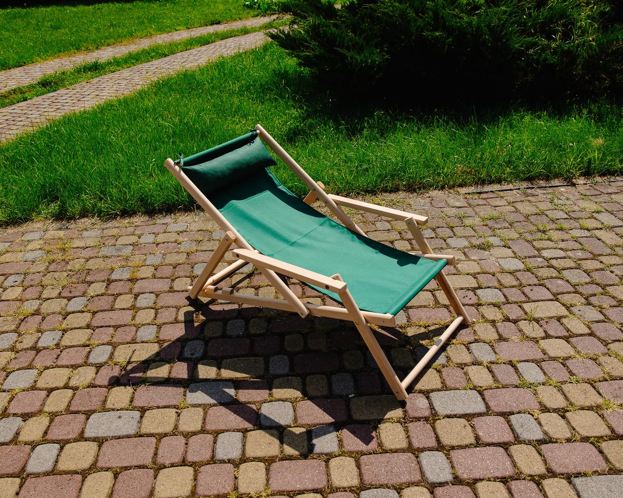 Шезлонг деревянный XRmaster раскладной с подлокотниками и подголовником Зеленый (0002361) - фото 3 Шезлонг деревянный XRmaster раскладной с подлокотниками и подголовником Зеленый (0002361) - фото 3