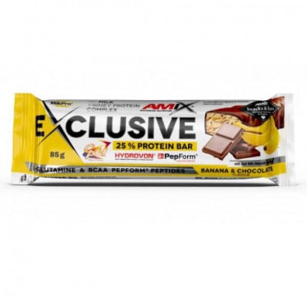 Батончик протеиновый Amix Nutrition Exclusive Protein Bar 12х85 г Banana Chocolate (000026212) - фото 2 Батончик протеиновый Amix Nutrition Exclusive Protein Bar 12х85 г Banana Chocolate (000026212) - фото 2