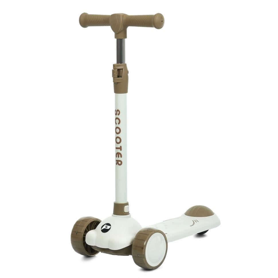 Самокат Bambi трехколесный с музыкой и светом Бежевый (DS-171-S-387)