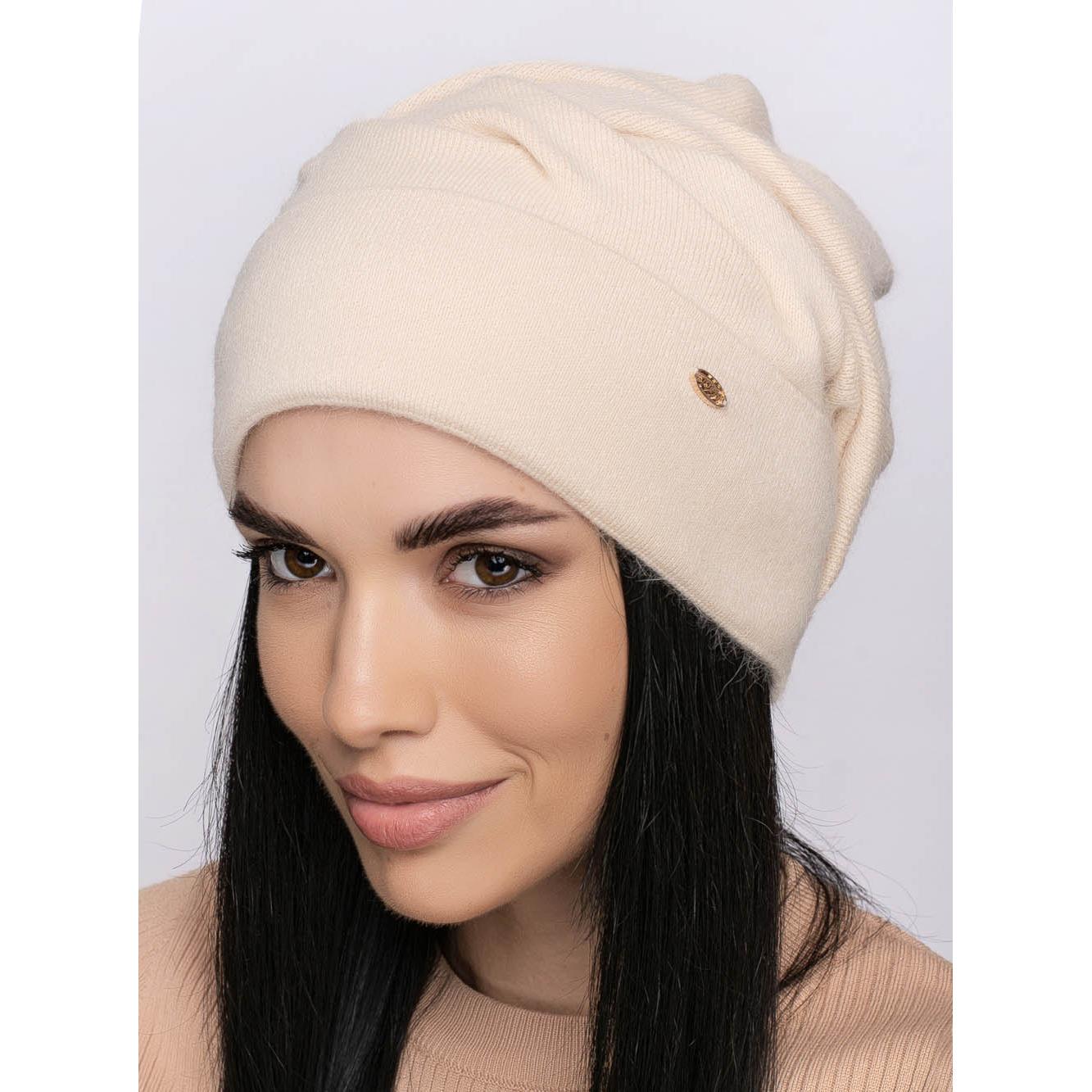 Шапка ангоровая женская Leks Фантазия one size Жемчуг - фото 1 Шапка ангоровая женская Leks Фантазия one size Жемчуг - фото 1