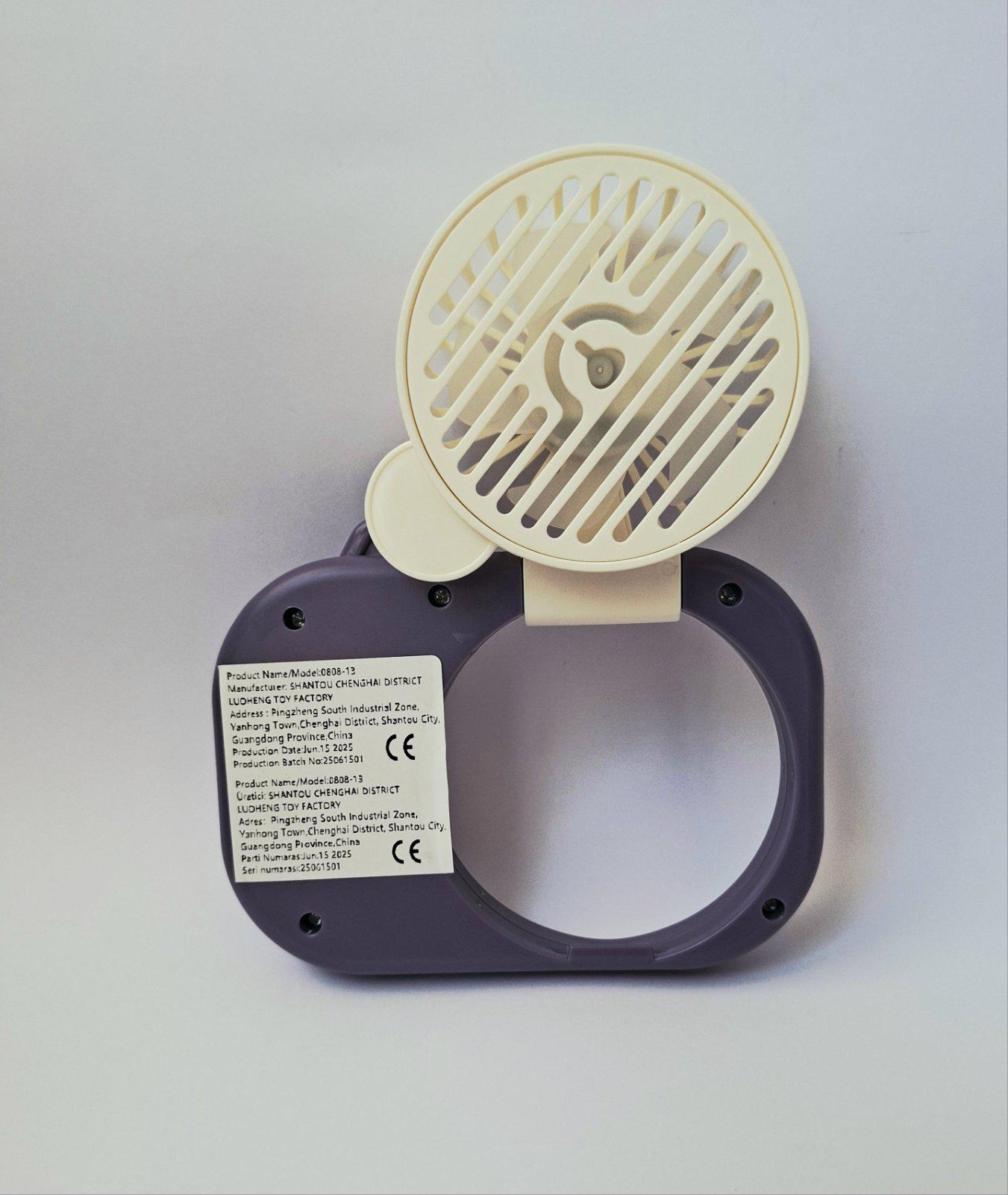 Вентилятор портативний акумуляторний Камери 0808-13 фіолетовий - фото 2 Вентилятор портативний акумуляторний Камери 0808-13 фіолетовий - фото 2