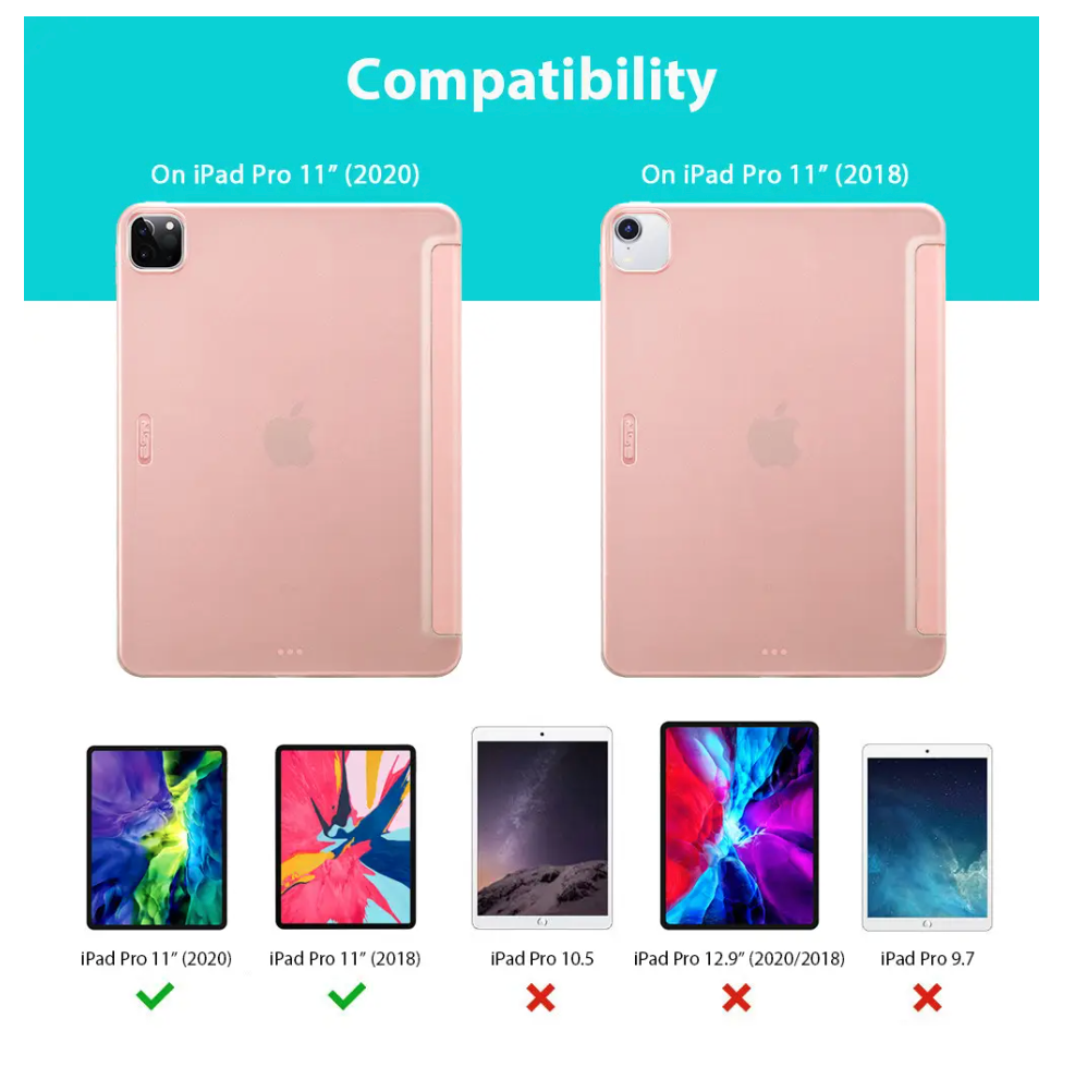 Чехол-книга ESR Rebound Slim для iPad Pro 12,9" Rose gold - фото 6