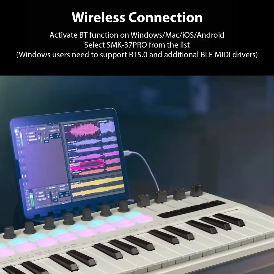 ᐉ Клавіатура Midi M-VAVE SMK-37 PRO • Краща ціна в Києві, Україні