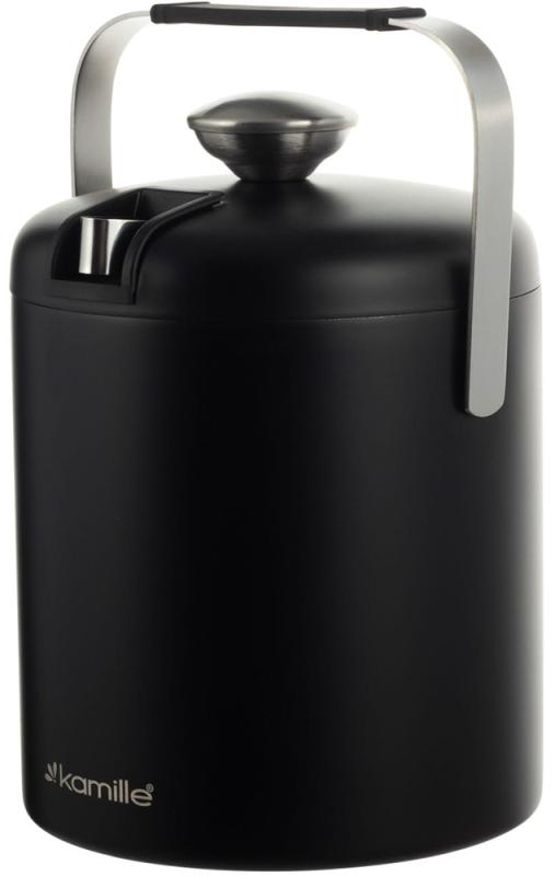 Відро Kamille для льоду з кришкою та краплізбірником 1300 мл Black - фото 3 Відро Kamille для льоду з кришкою та краплізбірником 1300 мл Black - фото 3