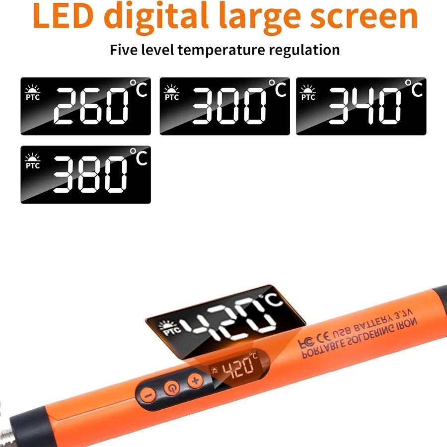 Паяльник аккумуляторный C200S с тремя жалами 1000 mAh в кейсе (23722957) - фото 2 Паяльник аккумуляторный C200S с тремя жалами 1000 mAh в кейсе (23722957) - фото 2