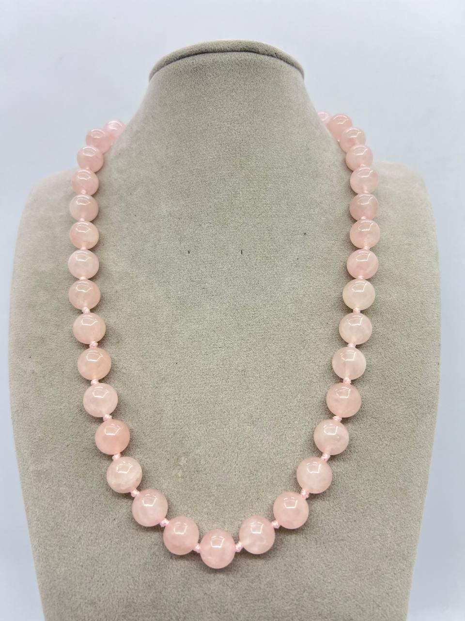 Бусы кварц 10 мм 44 см Розовый (11196)