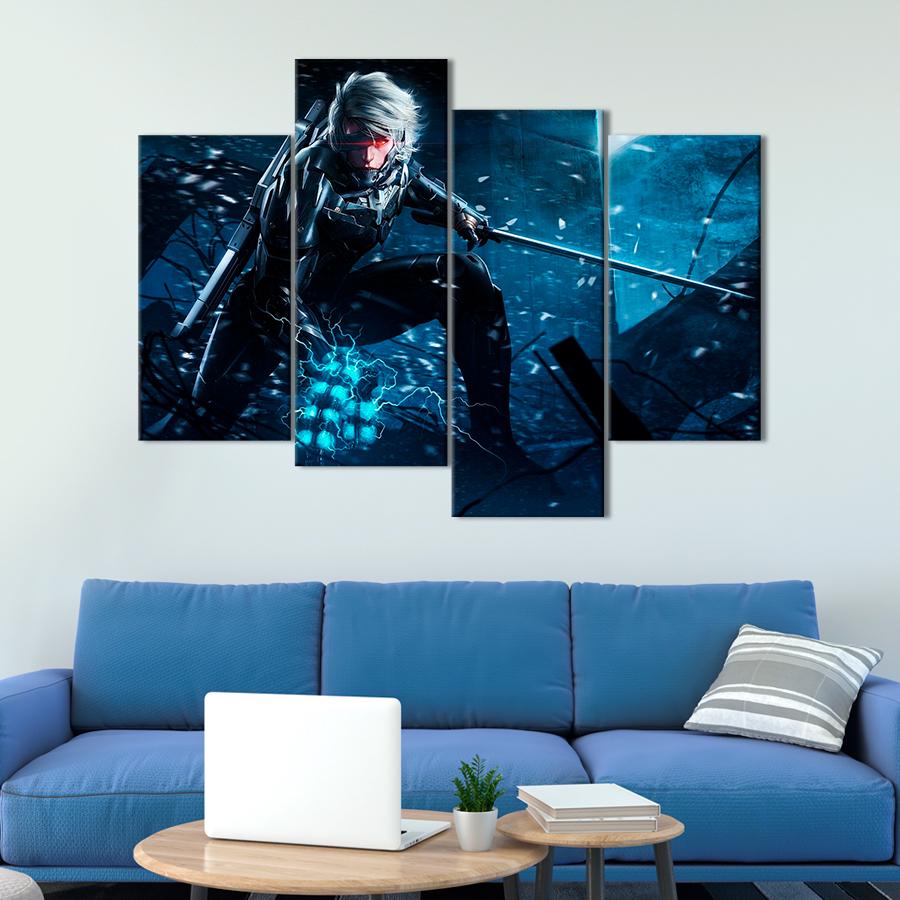 Настенний декор Киборг с катаной Райден игра Metal Gear Rising: Revengeance 129x90 см (A227-4)
