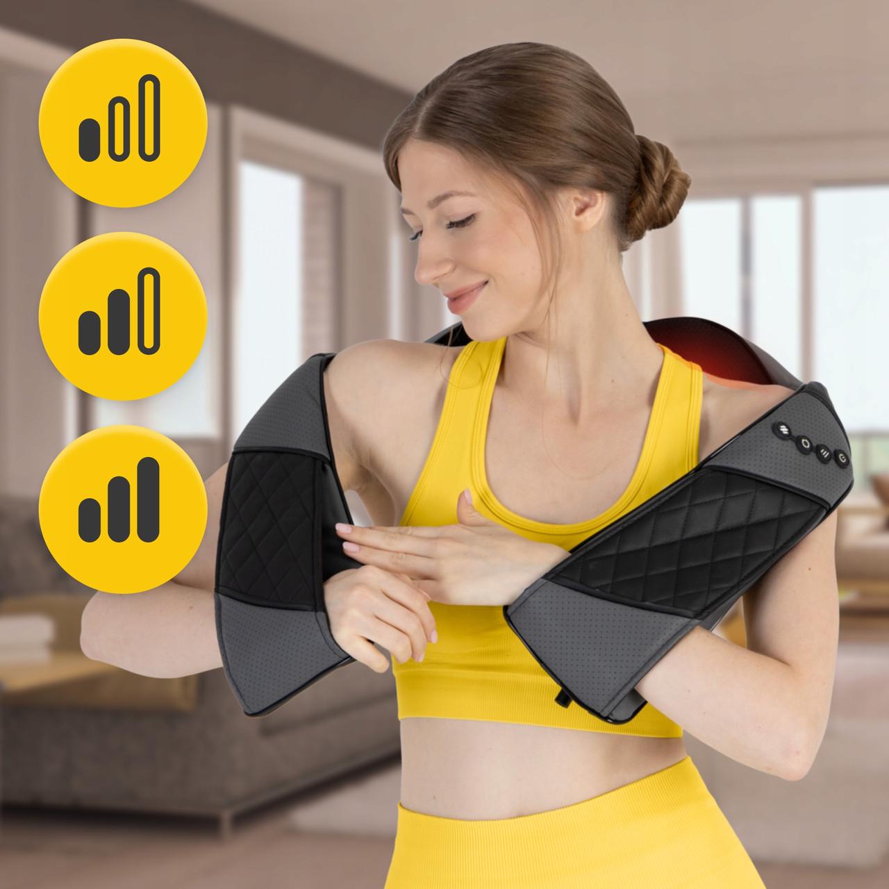 Накидка-масажер 4fizjo Shiatsu Luxury+ для шиї та спини Grey (P-5907739319104) - фото 7