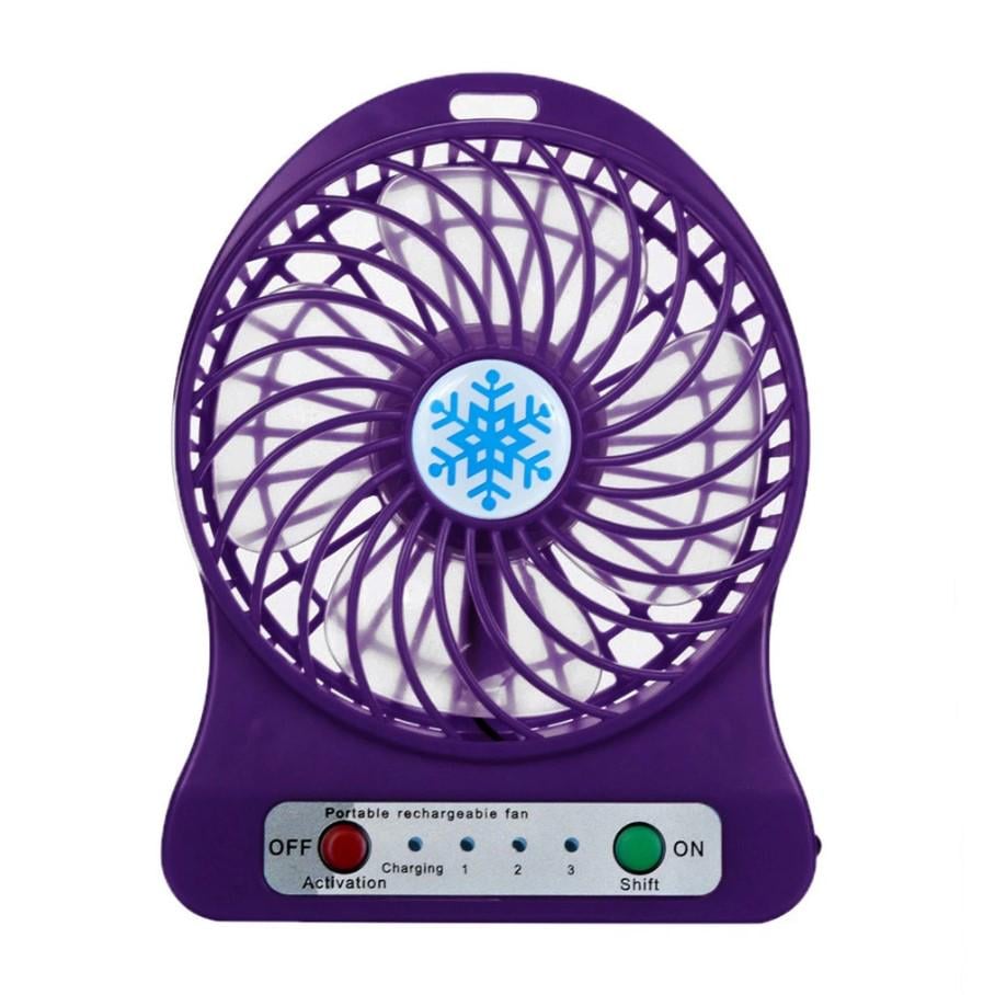 Вентилятор портативный Mini Fan с аккумулятором настольный Фиолетовый