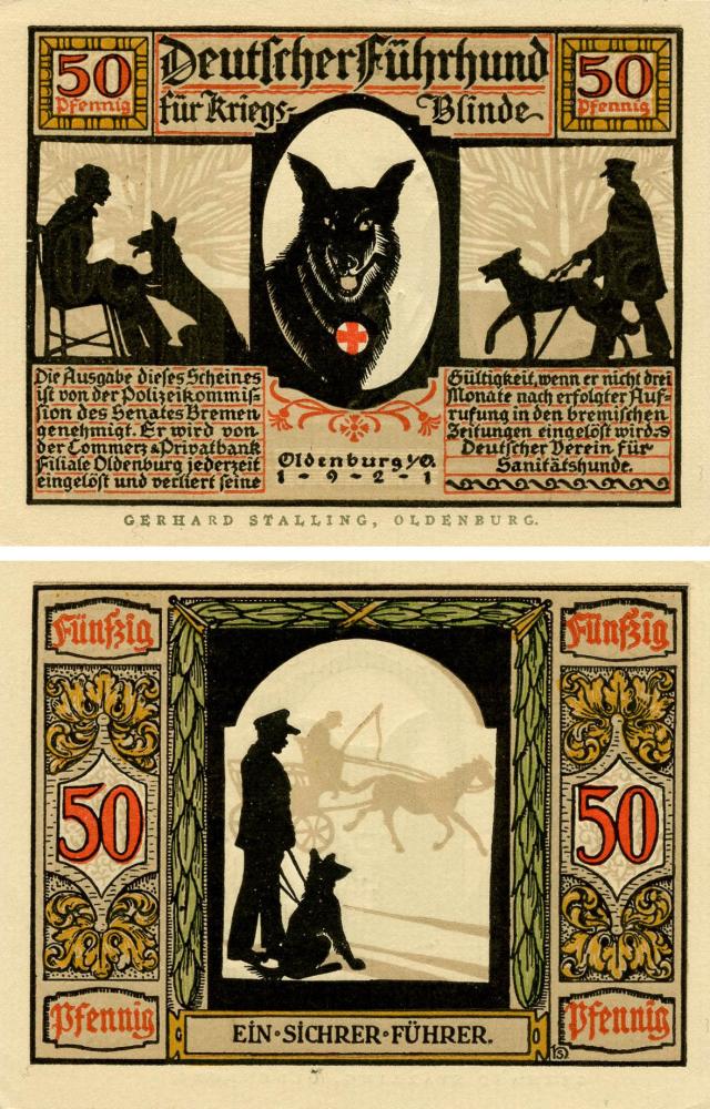 Коллекционная банкнота Германия Нотгельд 50 пфеннигов 1921 F-VF Ольденбург Разновидность 5 (Б18831)