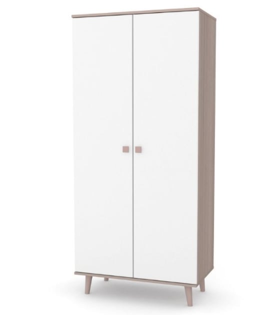 Шкаф распашной Верес Нью-Йорк 850 ящики внутри из ДСП и МДФ Капучино/Белый (38.36.2.13)