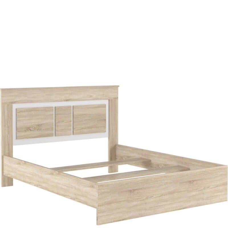 Кровать двуспальная Gerbor LOZ Сара с ламелями из ДСП 160 см Дуб сонома/Нимфея альба (20006318)