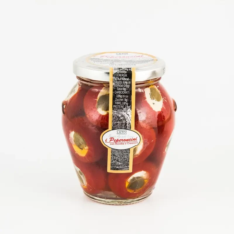 Перець черрі Satos/Peperoncini con Ricotta e Cappero 280 г (1772906703)