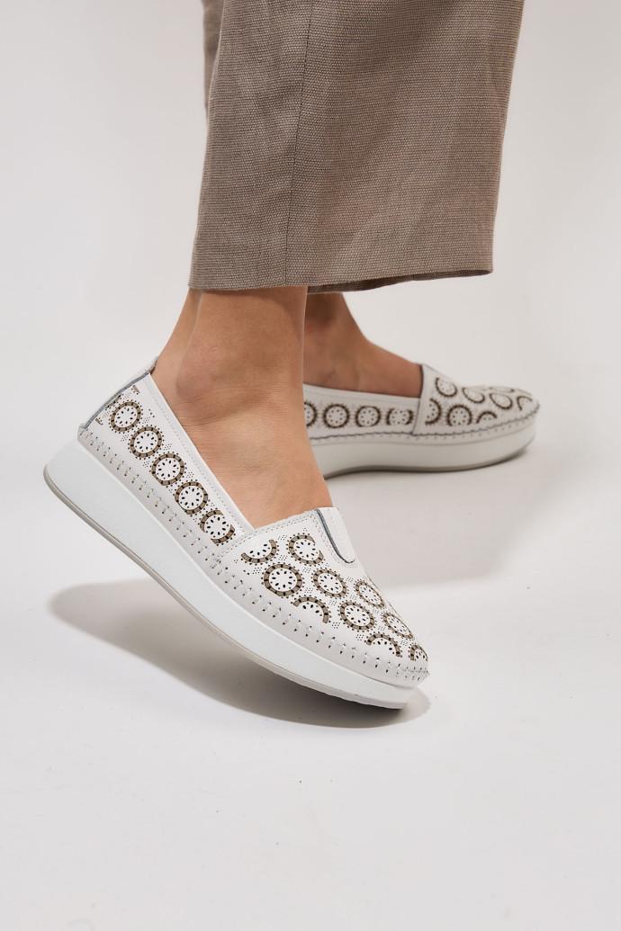 Мокасины женские ALLSY кожаные р. 41 Белый (195178) - фото 2 Мокасины женские ALLSY кожаные р. 41 Белый (195178) - фото 2