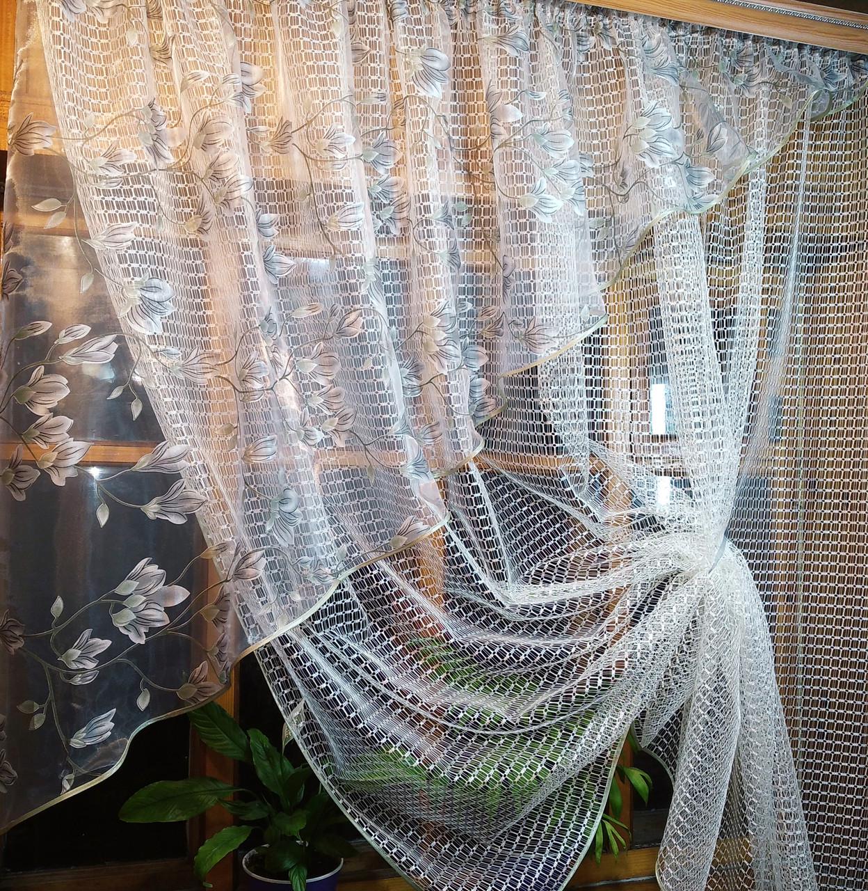 Шторы Фаина левая Серая веточка/Молочный (1668033452) - фото 3 Шторы Фаина левая Серая веточка/Молочный (1668033452) - фото 3