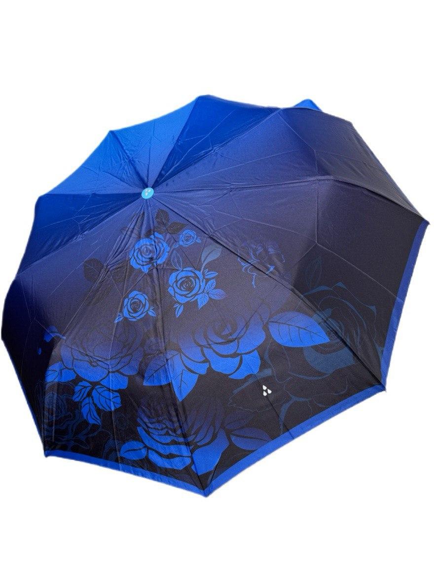 Парасолька жіноча напівавтоматична Срібний Дощ 9 спиць Синій (6025/1)