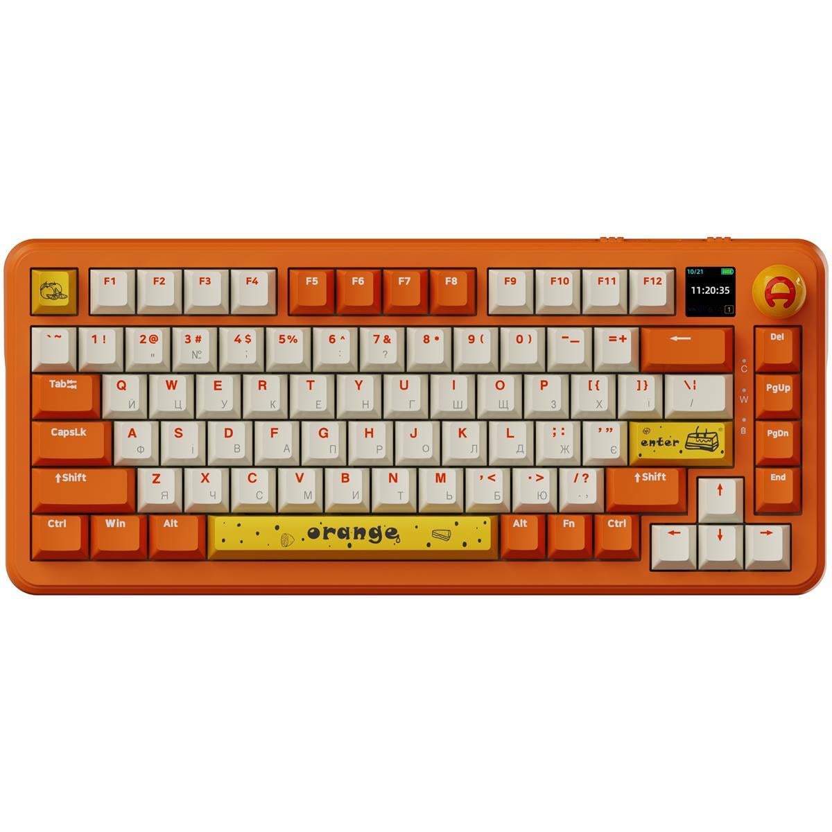 Клавиатура беспроводная механическая Ajazz AK820 MAX 75% Avocado Switch RGB Orange (AK820MAX-AS-OW)