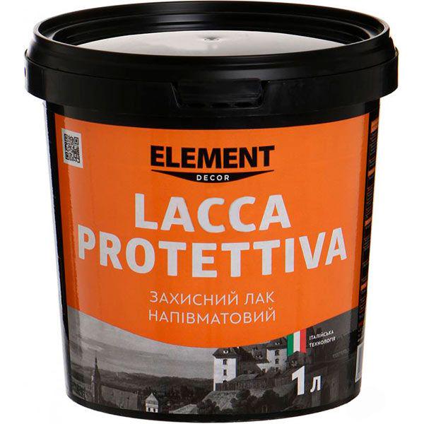 Лак защитный ELEMENT Decor Lacca Protettiva полуматовый для декоративного отделки и защиты поверхностей 1 л Бесцветный (1822353819)