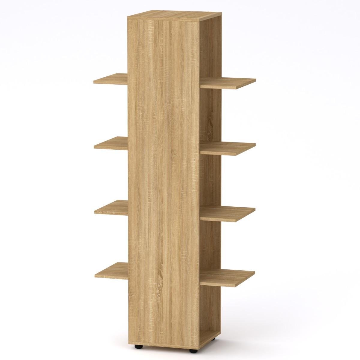 Шкаф книжный Компанит МГ-8 Тумба-3 с внешними открытыми полками 80х40х181 см Дуб сонома