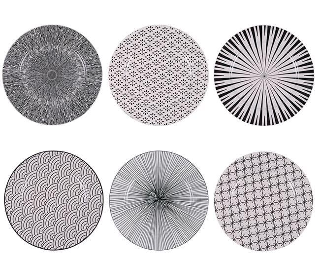 Набор тарелок керамических Seoul микс 20.5 см 6 шт. (45237)