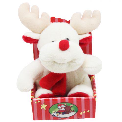 Мягкая игрушка Новогодний олень 12х14х8 см White (177153) Мягкая игрушка Новогодний олень 12х14х8 см White (177153)