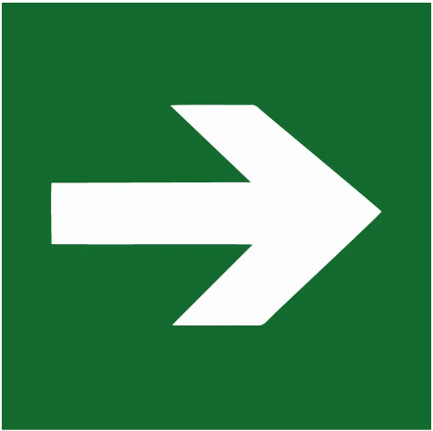 Знак евакуації стрілка вправо Зелений (д-8062)
