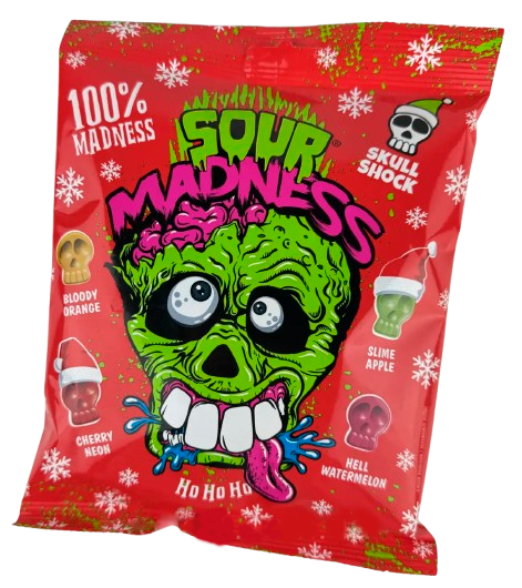 Леденцы кислые новогодние Sour Madness Winter Edition в виде черепа 150 г (2440532495)