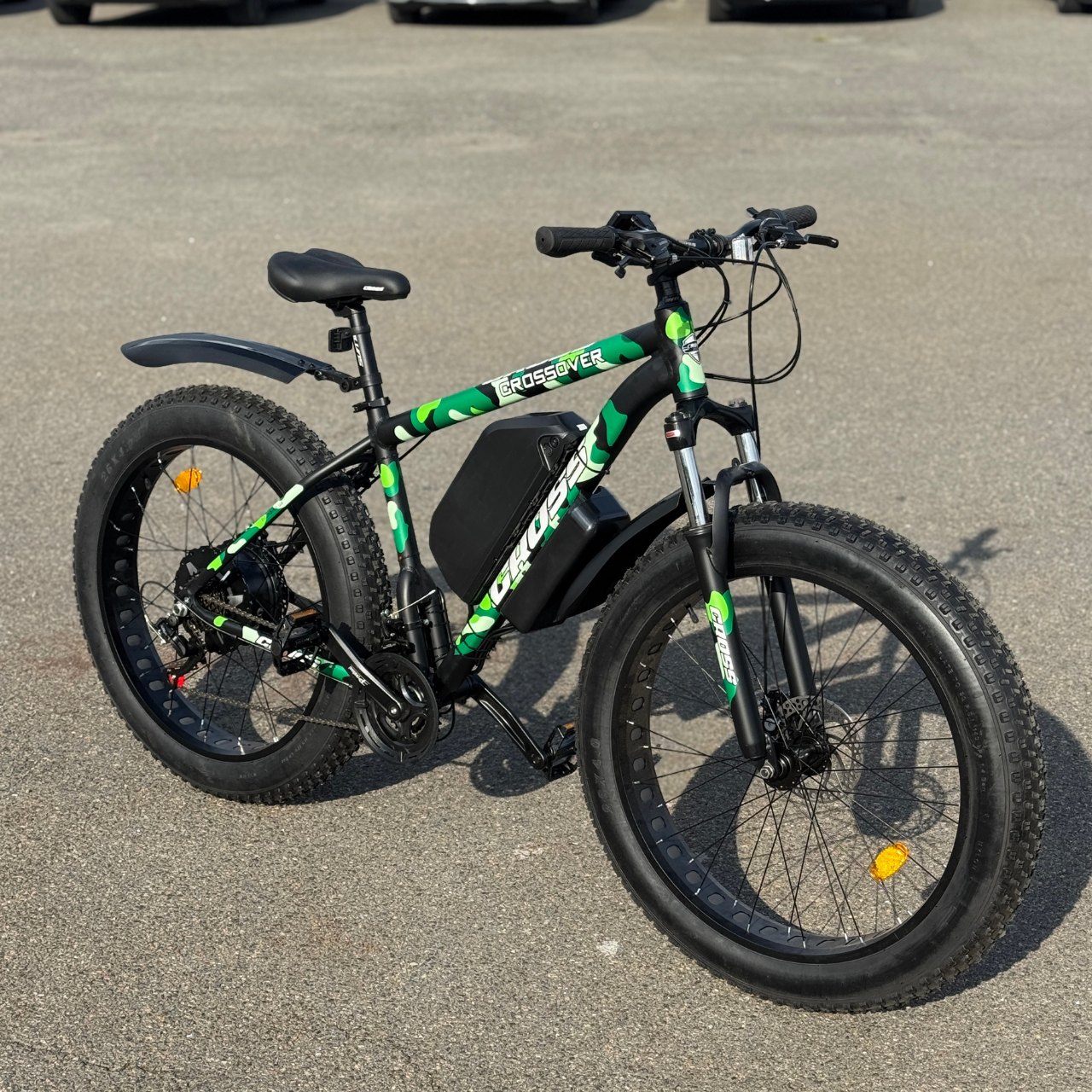 Велосипед с Е-комплектом Crossover 26х4,0" 2025 48 В 750 Вт MXUS 27 Ah до 95 км запас хода дисплей LSD-10 Green