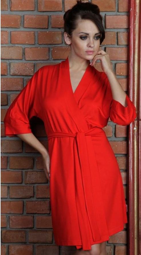 Халат De Lafense 871 віскоза S Червоний (19-1)