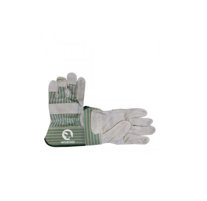 Рукавичка Intertool SP-0151 замшева із цільного матеріалу з коттоновими вставками манжет гумовий 10,5"