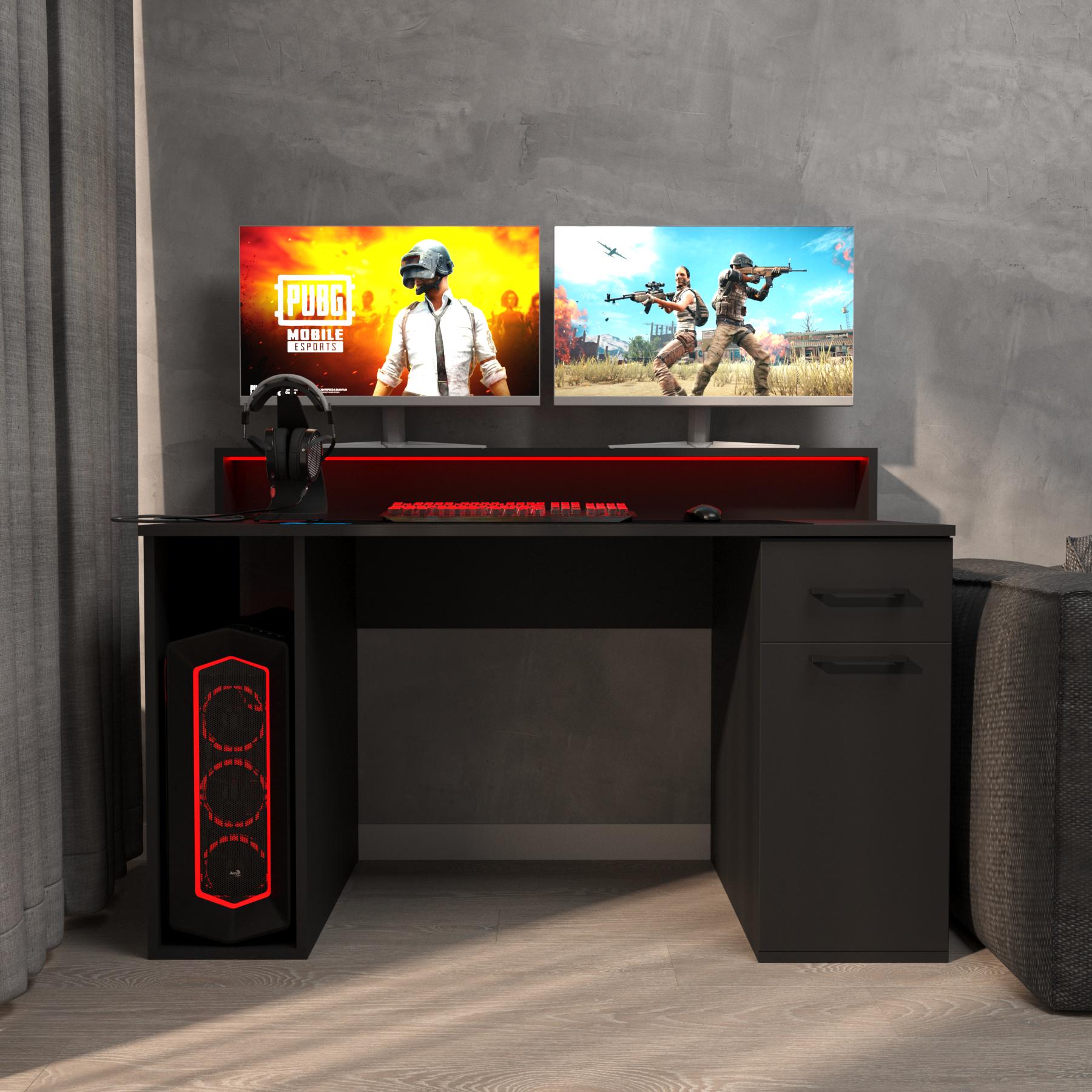 Компьютерный стол Mebellini Комбо MODERN 1650х710/860х600 мм Черный (арт.SKEP1000-075) Компьютерный стол Mebellini Комбо MODERN 1650х710/860х600 мм Черный (арт.SKEP1000-075)